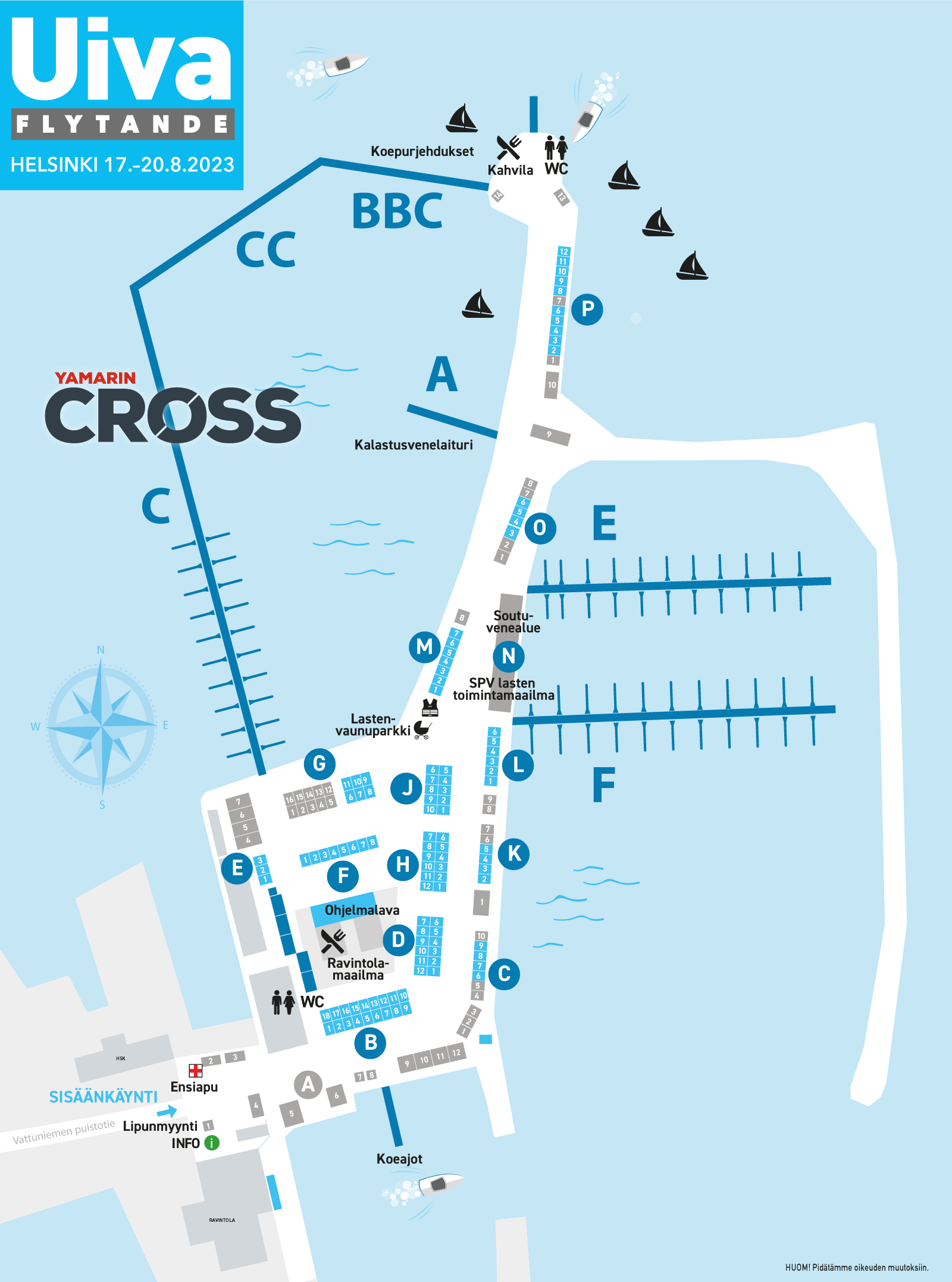 Cross-veneet Uivassa venenäyttelyssä laiturikartta