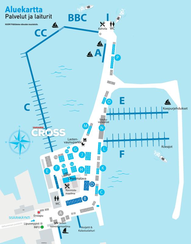 Helsingin Uivan venenäyttelyn aluekartta 2025